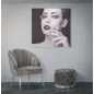 DRUK NA PŁÓTNIE Z APLIKACJAMI LADY DARK 80X2,8X80 cm